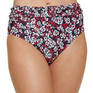 Tommy Hilfiger Floral-Print High-Waist Bikini Bottoms Size Small